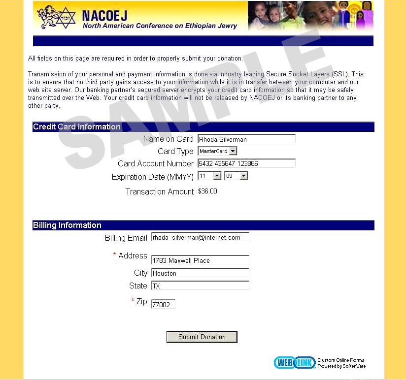 Online Donation Form