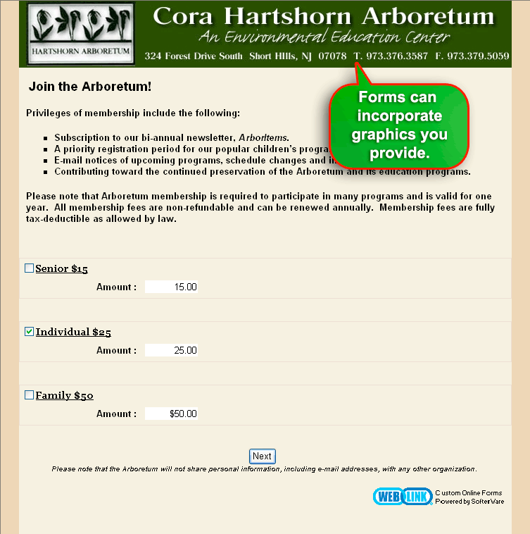 Online Donation Form