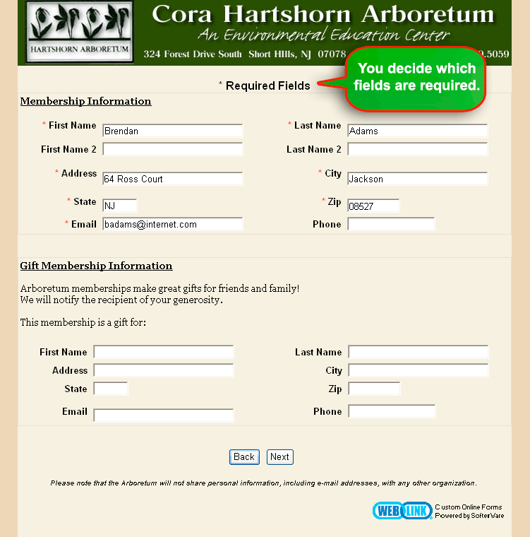 Online Donation Form