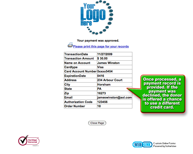 Online Donation Form