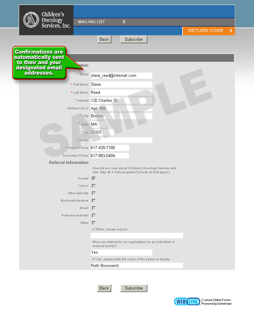 Online Donation Form