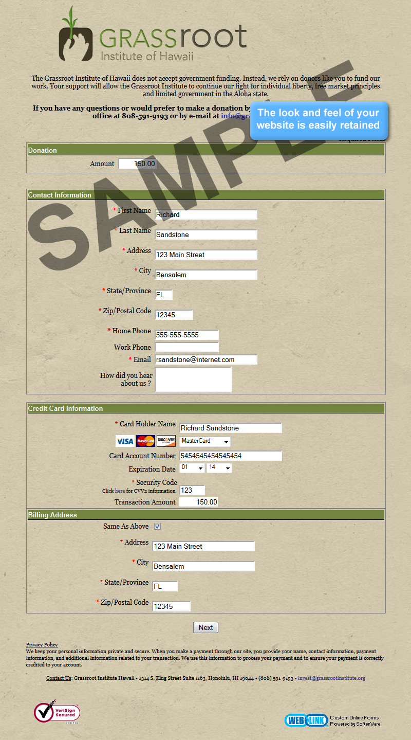 donation pledge forms