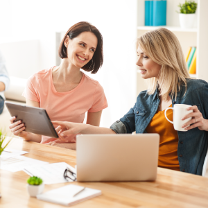 Women on a computer